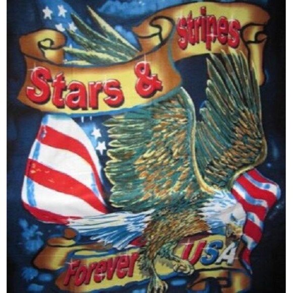 New Eagle Stars and Stripes Forever USA US American Waving Flag Fleece Blanket - Picture 2 of 3